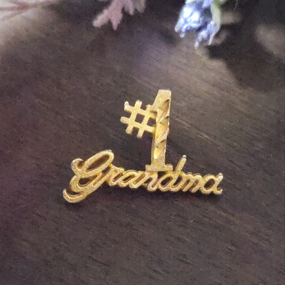 Vintage Gold Plated #1 Grandma Pin or Brooch